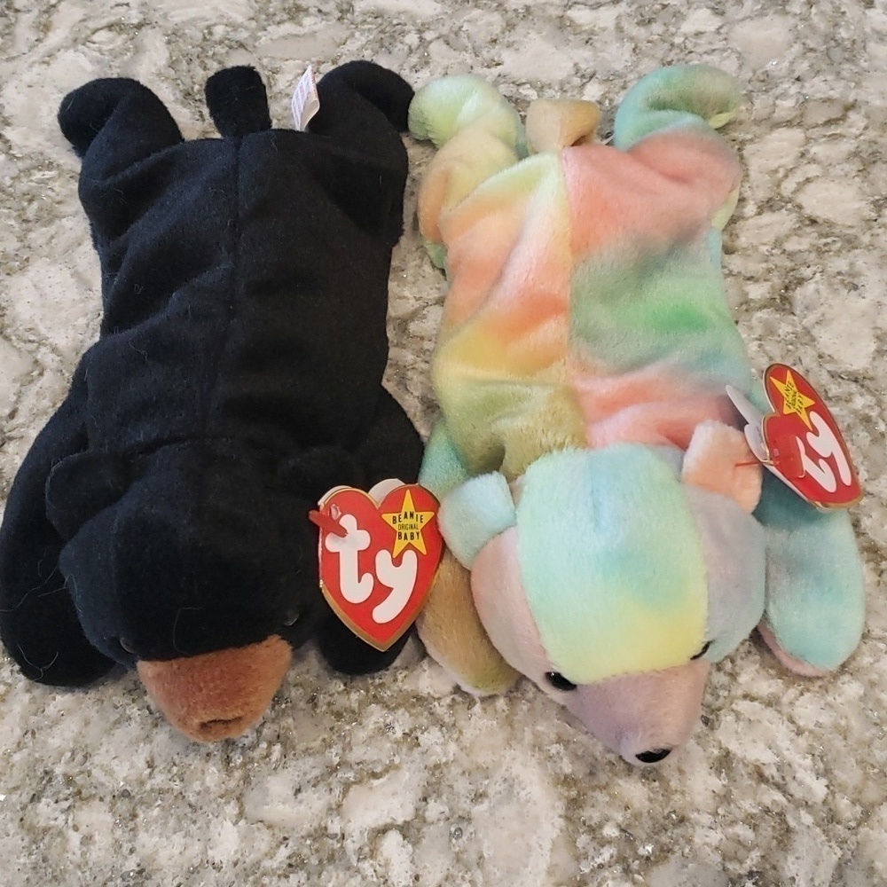 Ty Beanie Babies set of 2 bears one Blackie and one Sammy